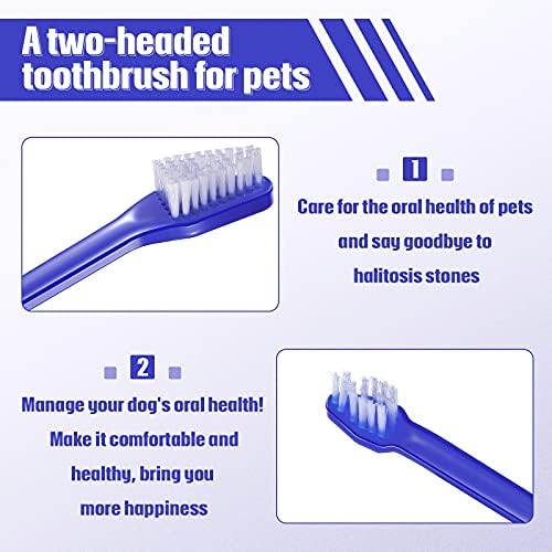 100 חתיכות ערכת מברשת שיניים כלב סט מברשת שיניים כפול ראש מברשת שיניים מברשת שיניים רכה מזחלת חיות מחמד לבינוני קטן