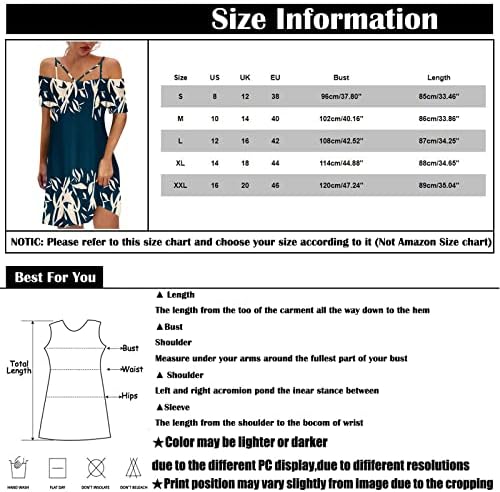 שמלת קיץ של פרגירן בוהו לנשים, סקסית סקסית של נשים מזדמנת בכתף ​​רצועות מתכווננות שמלת MIDI מודפסת