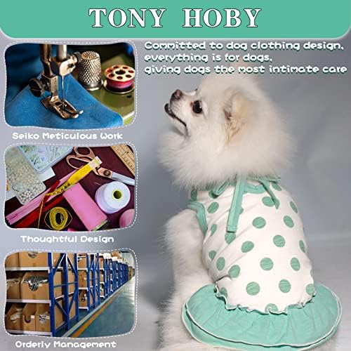 שמלת כלבים של טוני הובי, שמלת כלב קיץ, שמלת מסיבת כלבים רכה עם נקודות פולקה, חצאית כלבים למדיום קטן