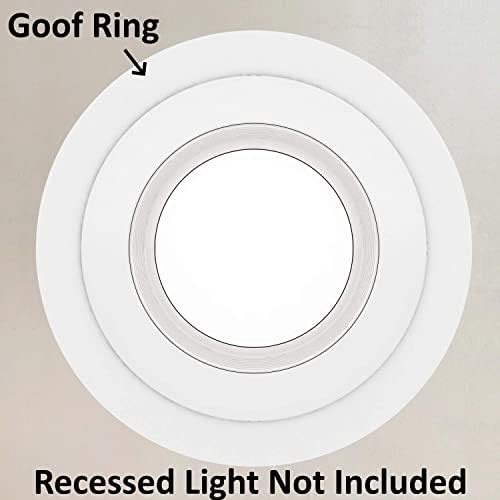 8 חבילה מבריק לבן לפשל לקצץ טבעת עבור 8 אינץ שקוע יכול תאורה למטה אור, קוטר חיצוני 8.6 סנטימטרים, פנימי קוטר 6.2 סנטימטרים