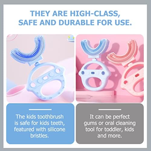 ילדים סיליקון מברשת שיניים לילדים מברשת שיניים רך ידני פעוט אימון מברשת שיניים אוראלי חומרי ניקוי לילדים ילד פעוט כחול