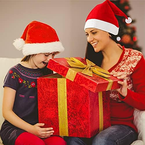 חג המולד כובע, שדרוג גדול גודל סנטה כובע חג המולד חג כובע עבור יוניסקס-למבוגרים ילד סנטה כובע אדום לבן הרגיש כובעי חג