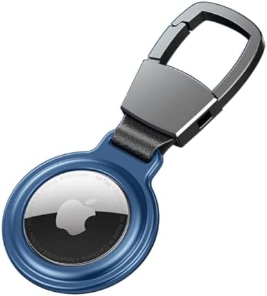 דלוקס איירטאג מחזיק מפתחות, מתכת ועור מפוצל מפתח טבעת עבור אפל איירטאג, אוויר תג מפתח נגד אובדן מכשיר